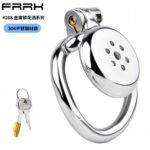 FRRK-3268 不锈钢金属CB平板大尿托贴片笼片负极简约贞操锁负数锁