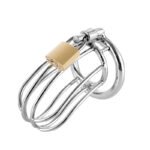 情趣玩具金属中分不锈钢男用贞操锁带成人用品束缚jj阳具 - Image 4