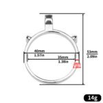 FRRK-122 扁 阴茎环阴茎锻炼阴茎笼不锈钢训练贞操锁成人情趣男用 - Image 2