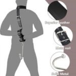 反手口塞上下铐带钩 金属肛塞皮革捆绑玩具 - 이미지 2