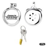 FRRK-3268 不锈钢金属CB平板大尿托贴片笼片负极简约贞操锁负数锁 - Image 3