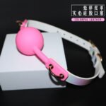 情趣硅胶口球sm束缚道具炫彩口塞女用调教堵嘴口水球成人性用品 - 画像 (2)