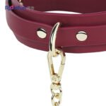 牵引sm项圈女性颈圈捆绑束缚玩具成人狗链调教道具酒红性感挑逗 - Image 3