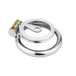 新款男用金属贞操锁阴茎锁束缚阴茎环情趣调情贞操jj笼子 - Image 4