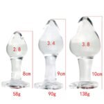 小号透明玻璃爱心肛塞外出后庭肛门塞菊花扩张扩肛器男女用情趣性 - Image 3