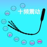 马眼震动棒硅胶棒男用情趣尿道震动棒跳蛋自慰前列腺刺激成人用品 - 画像 (2)