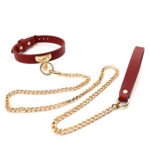 情趣t扣项圈sm捆绑女用高级皮革项圈情侣调情道具成人性玩具 - Image 2