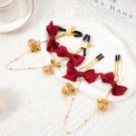 sm调教宫铃乳夹女用品性玩具蝴蝶结铃铛乳夹成人用品 - 画像 (3)