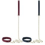 牵引sm项圈女性颈圈捆绑束缚玩具成人狗链调教道具酒红性感挑逗 - Image 5