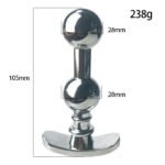 替换实心重型肛门塞情趣玩具不锈钢拉珠肛塞后庭扩肛夫妻情侣SM - Image 5