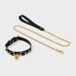 真皮sm女奴调教铃铛牵引项圈 牛皮情侣情趣用品束缚道具玩具饰品