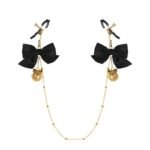 sm调教宫铃乳夹女用品性玩具蝴蝶结铃铛乳夹成人用品 - 画像 (5)