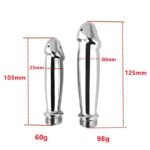 金属仿真阳具造型后庭肛门阴道冲洗器灌肠洗妇器成人情趣用品玩具 - 画像 (4)