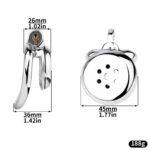 FRRK-3268 不锈钢金属CB平板大尿托贴片笼片负极简约贞操锁负数锁 - Image 2