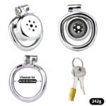 不锈钢金属CB平板大尿托贴片笼片负极简约贞操锁负数锁 - Image 3