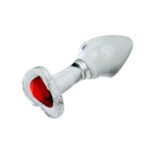 小号透明玻璃爱心肛塞外出后庭肛门塞菊花扩张扩肛器男女用情趣性 - Image 4